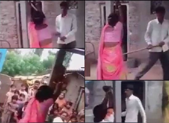 স্ত্রী-পেমিককে পিলারে বেঁধে পেটালো স্বামী