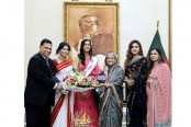 প্রধানমন্ত্রীর সাথে মিস ইউনিভার্স বাংলাদেশের সৌজন্য সাক্ষাৎ