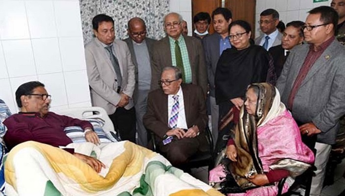 কাদেরকে দেখতে হাসপাতালে রাষ্ট্রপতি
