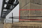 নিষেধাজ্ঞার পরও পদ্মাসেতুর পিলারে লেখা
