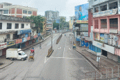 লকডাউনে সিলেটে যানবাহন ও জনশূন্য সড়ক