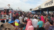 শিমুলিয়াঘাটে ঘরমুখো মানুষের ঢল