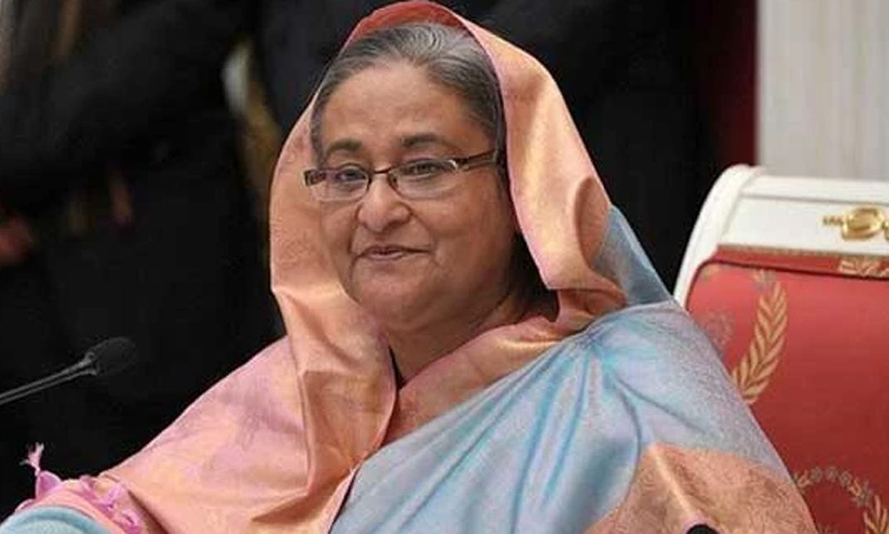 সংবাদ সম্মেলন করছেন প্রধানমন্ত্রী শেখ হাসিনা